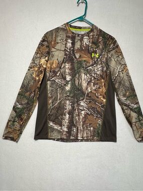 Under Armour Scent Control Realtree Camo Long Sleeve Hunting Shirt Men's Sz M